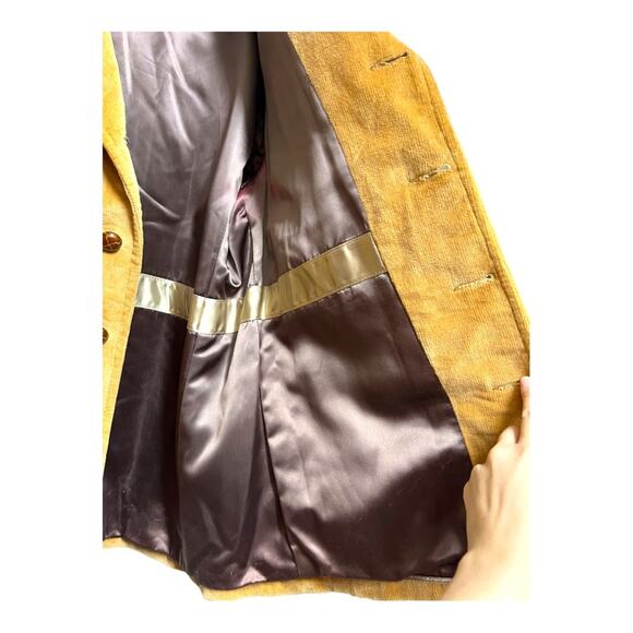 Vintage 70s Mcgregor Camel Tan Corduroy Ribbed Collar Button Jacket 44 Jacket - Picture 9 of 9